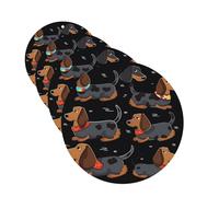 Ambientadores colgantes para coche, 4 unidades, tarjetas perfumadas, forma redonda, tabletas de aromaterapia para coche, con texto en inglés "I Love My Dog"