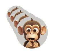 Ambientadores colgantes para coche, 4 unidades, tarjetas perfumadas, forma redonda, tabletas de aromaterapia, The Silent Monkey, ambientador de coche para interior de coche, colgante de espejo