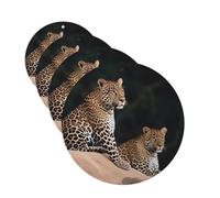 Ambientadores colgantes para coche, 4 unidades, tarjetas perfumadas, forma redonda, tabletas de aromaterapia para coche, leopardo africano sobre roca, ambientador para el interior del coche, colgante