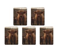 Ambientadores colgantes para coche, 5 unidades, tarjetas perfumadas para automóviles, ganado en las tierras altas, ambientadores de coche, decoración interior, tarjetas perfumadas para espejo