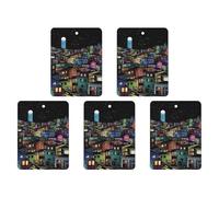 Ambientadores colgantes para coche, 5 unidades, tarjetas perfumadas para coche, ilustración de construcción de color, ambientadores de coche, decoración interior, tarjetas perfumadas para espejo