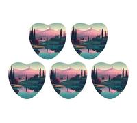 Ambientadores colgantes para coche, 5 unidades, tarjetas perfumadas para coche, paisaje plano, ambientadores de coche, decoración interior, tarjetas perfumadas para espejo retrovisor, accesorios para