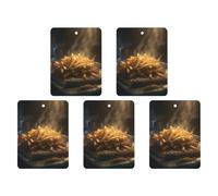 Ambientadores colgantes para coche, 5 unidades, tarjetas perfumadas para coches, papas fritas, ambientadores de coche, decoración interior, tarjetas perfumadas para espejo retrovisor, accesorios para