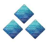 Ambientadores colgantes para coche con escamas de pez sirena azul impresas para auto y hogar, regalo personalizado