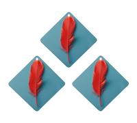 Ambientadores colgantes para coche con plumas rojas impresas para auto y hogar, regalo personalizado