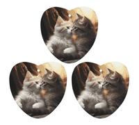 Ambientadores colgantes para coche, diseño de beso de gato, fragancia de coche de larga duración, forma de corazón fresco