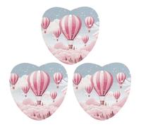 Ambientadores colgantes para coche, diseño de globo de aire caliente rosa, de larga duración, con forma de corazón fresco