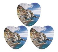 Ambientadores colgantes para coche, diseño de paisaje Cinque Terre, de larga duración, con forma de corazón
