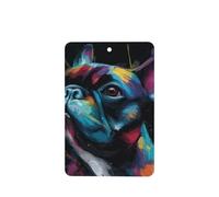 Ambientadores coloridos para coche, diseño de bulldog francés, 4 unidades, tarjetas perfumadas colgantes, tarjetas perfumadas para coche, tabletas de aromaterapia