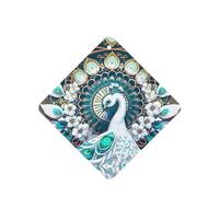 Ambientadores cuadrados para coche, diseño de pavo real blanco con patrón de pantalla abierta, 6 unidades, tabletas de aromaterapia para coche, armario, zapatero, elimina olores