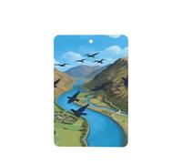 Ambientadores de aire de coche con patrón de golondrina voladora de primavera, 4 unidades, rectangulares colgantes, tabletas de aromaterapia, ambientadores perfumados para dormitorio y baño