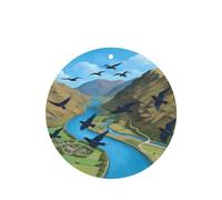 Ambientadores de aire de coche con patrón de golondrina voladora de primavera, 6 unidades, forma redonda, para colgar en tabletas de aromaterapia, ambientadores perfumados para dormitorio y baño