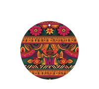 Ambientadores de aire de coche estilo bohemio de arte popular mexicano, 6 piezas, divertidos ambientadores colgantes de coche, lindos y duraderos con aroma de espejo, adornos de decoración para regalo