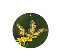 Ambientadores de aire para coche, diseño de mariposa amarilla, 4 unidades, forma redonda, para colgar en tabletas de aromaterapia, ambientadores perfumados para dormitorio y baño