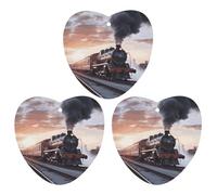 Ambientadores de aire para coche, diseño de tren de vapor, salida de puesta de sol, impresión de larga duración, fragancia de coche con forma de corazón fresco