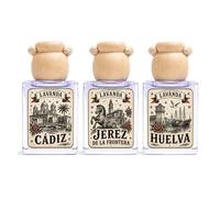 Ambientadores de Coche 100x100 Lavanda, Cádiz, Jerez de la Frontera y Huelva - Pack de 3