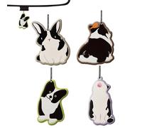 Ambientadores de coche - 4 piezas de de espejo retrovisor en forma de animal para fragancia de larga duración, tabletas de aroma decorativas con diseño elegante, accesorios de aroma de coche