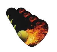 Ambientadores de coche Burning Tennis Pictures, 4 piezas, divertidos ambientadores colgantes para coche, lindos y duraderos con forma de corazón, adornos para colgar en espejo, regalo para hombres y