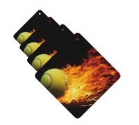 Ambientadores de coche Burning Tennis Pictures, 4 piezas, divertidos ambientadores colgantes para coche, lindos y duraderos con aroma a espejo, adornos decorativos para colgar en el espejo, regalo