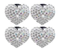 Ambientadores de coche con clip de ventilación, 4 difusores de corazón de brillante, ambientador de ventilación de coche brillante, ambientadores de coche para mujer, adecuado para la mayoría