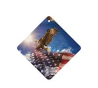 Ambientadores de coche con diseño de águila y bandera de Estados Unidos, 10 unidades, para hojas colgantes perfumadas para baño, con cuerda