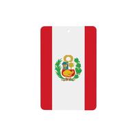 Ambientadores de coche con diseño de bandera de Perú, 4 unidades, rectangulares colgantes, tabletas de aromaterapia, ambientadores perfumados para dormitorio y baño