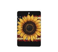 Ambientadores de coche con diseño de bandera estadounidense con girasol, 4 unidades, tarjetas perfumadas colgantes, tarjetas perfumadas para coche, tabletas de aromaterapia
