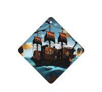 Ambientadores de coche con diseño de barco pirata de caricatura, 6 unidades, tabletas cuadradas de aromaterapia, ambientadores perfumados para dormitorio y baño
