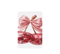 Ambientadores de coche con diseño de bola de discoteca para el día de San Valentín, cerezas con lazo rosa, 4 tarjetas perfumadas colgantes, tarjetas perfumadas para coche, tabletas de aromaterapia