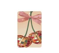 Ambientadores de coche con diseño de bolas de discoteca de dibujos animados, dos cerezas, lazo rosa, 4 unidades, tarjetas perfumadas colgantes, tarjetas perfumadas para coche, tabletas de aromaterapia