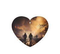 Ambientadores de coche con diseño de bomberos de lucha contra incendios, 4 unidades, en forma de corazón, para colgar en tabletas de aromaterapia, ambientadores perfumados para dormitorio y baño