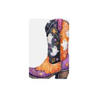 Ambientadores de coche con diseño de bota de vaquero de Halloween con fantasmas, 4 tarjetas perfumadas colgantes, tarjetas perfumadas para coche, tabletas de aromaterapia