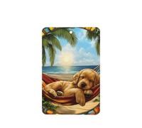 Ambientadores de coche con diseño de cachorro dorado en hamaca, 4 unidades, tarjetas perfumadas colgantes, tarjetas perfumadas para coche, tabletas de aromaterapia