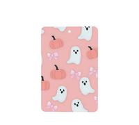 Ambientadores de coche con diseño de calabazas fantasma, lazos rosados, 4 unidades, tarjetas perfumadas colgantes, tarjetas perfumadas para coche, tabletas de aromaterapia
