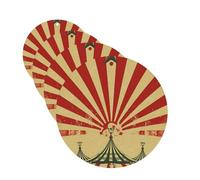 Ambientadores de coche con diseño de circo vintage, 4 unidades, redondos, colgantes, con tarjetas aromáticas y pastillas para espejo retrovisor.