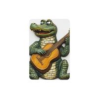 Ambientadores de coche con diseño de cocodrilo tocando una guitarra clásica, 4 tarjetas perfumadas colgantes, tarjetas perfumadas para coche, tabletas de aromaterapia