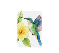 Ambientadores de coche con diseño de colibrí en pleno vuelo con flores amarillas, 4 tarjetas perfumadas colgantes, tarjetas perfumadas para coche, tabletas de aromaterapia