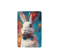 Ambientadores de coche con diseño de conejo blanco, 4 unidades, tarjetas perfumadas colgantes, tarjetas perfumadas para coche, tabletas de aromaterapia