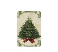 Ambientadores de coche con diseño de corona de Navidad en rayas verdes y crema, 4 unidades, tarjetas perfumadas colgantes, tarjetas perfumadas para coche, tabletas de aromaterapia