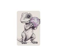 Ambientadores de coche con diseño de dinosaurio con bola de discoteca, 4 unidades, tarjetas perfumadas colgantes, tarjetas perfumadas para coche, tabletas de aromaterapia