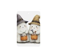 Ambientadores de coche con diseño de dos fantasmas blancos, 4 unidades, tarjetas perfumadas colgantes, tarjetas perfumadas para tabletas de aromaterapia de coche