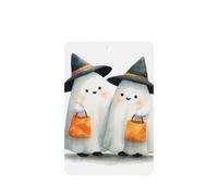 Ambientadores de coche con diseño de dos fantasmas blancos con diseño de sombrero de bruja, 4 unidades, tarjetas perfumadas colgantes, tarjetas perfumadas para coche, tabletas de aromaterapia