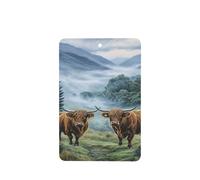 Ambientadores de coche con diseño de dos vacas de las tierras altas, 4 unidades, tarjetas perfumadas colgantes, tarjetas perfumadas para coche, tabletas de aromaterapia
