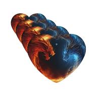 Ambientadores de coche con diseño de dragones de fuego y hielo, 4 piezas, divertidos ambientadores colgantes para coche, bonitos y duraderos con forma de corazón, adornos para colgar en el espejo