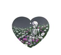 Ambientadores de coche con diseño de esqueleto en un mar de flores, 4 unidades, pastillas de aromaterapia colgantes en forma de corazón, ambientadores perfumados para dormitorio y baño