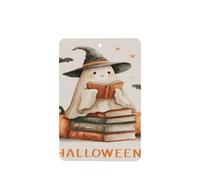 Ambientadores de coche con diseño de fantasmas de acuarela, lectura en libros apilados, 4 tarjetas perfumadas colgantes, tarjetas perfumadas para coche, tabletas de aromaterapia