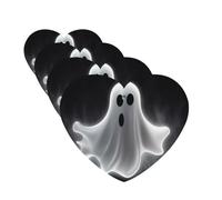 Ambientadores de coche con diseño de fantasmas negros y de Halloween, 4 piezas, divertidos ambientadores colgantes para coche, lindos y duraderos, con forma de corazón, adornos para colgar en espejo