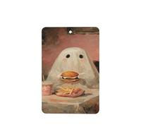 Ambientadores de coche con diseño de fantasmas para comer hamburguesas, 4 unidades, tarjetas perfumadas colgantes, tarjetas perfumadas para coche, tabletas de aromaterapia
