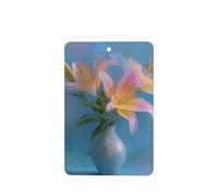 Ambientadores de coche con diseño de flor de lirios en un jarrón, 4 unidades, tarjetas perfumadas colgantes, tarjetas perfumadas para coche, tabletas de aromaterapia