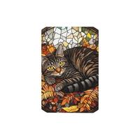 Ambientadores de coche con diseño de gato atigrado con hojas de otoño, 4 unidades, tarjetas perfumadas colgantes, tarjetas perfumadas para coche, tabletas de aromaterapia